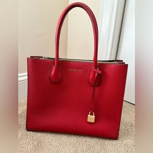 Michael Kors Mercer large tote- RED